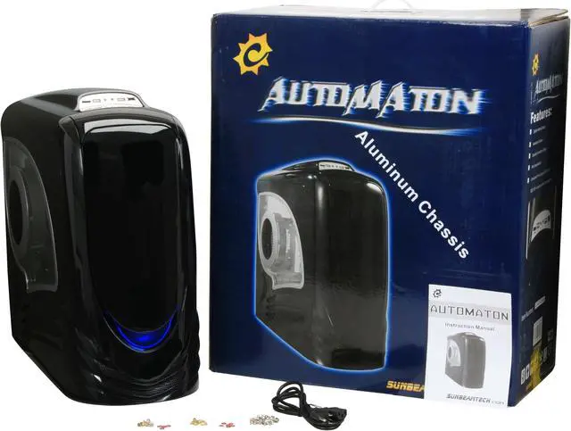 Alt view image 12 of 12 - Sunbeam Automaton IC-AUT-US-BK Black Aluminum ATX Mid Tower Computer Case 450W Power Supply