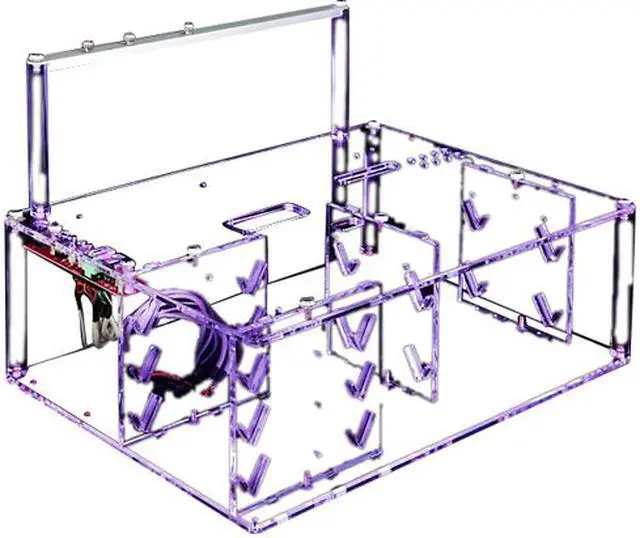Alt view image 5 of 20 - Sunbeam ACTS-T Transparent Clear Acrylic ATX Desktop Ultra Tech Station Acrylic Case