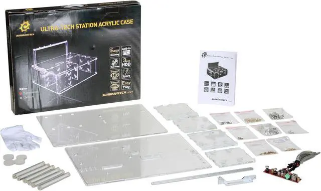 Alt view image 20 of 20 - Sunbeam ACTS-T Transparent Clear Acrylic ATX Desktop Ultra Tech Station Acrylic Case