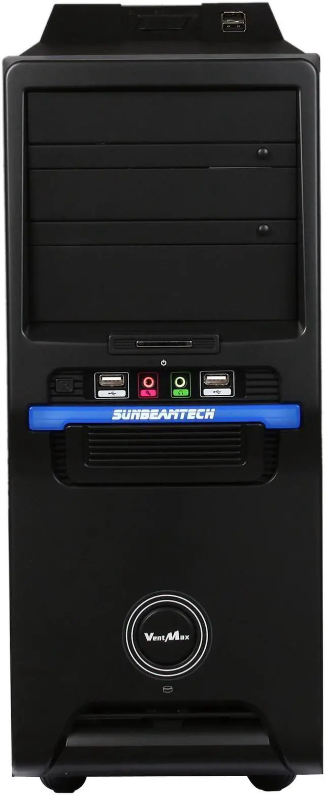Alt view image 2 of 10 - Sunbeam VentMax IC-VM-BK Black Interior SGCC 0.6mm ATX Mid Tower Computer Case with 5PCS Case Fans and a Fan Controller
