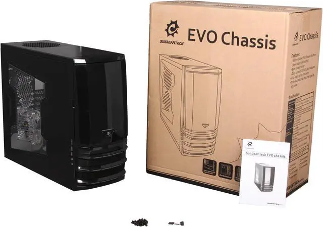 Alt view image 9 of 9 - Sunbeam EVO IC-EVO-BK Black Plastic / SECC ATX Mid Tower Gaming Case