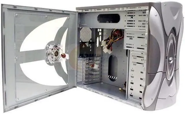 Alt view image 5 of 11 - KINGWIN MTX425SW Silver/Gray Steel ATX Mid Tower Computer Case 420W Power Supply