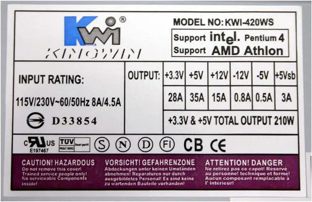 Alt view image 10 of 11 - KINGWIN MTX425SW Silver/Gray Steel ATX Mid Tower Computer Case 420W Power Supply