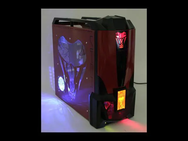 Alt view image 12 of 12 - MGE Viper CA-VIPER-RK Red/Black 0.7mm SECC ATX Mid Tower Computer Case 500W Dual Fan SATA Ready, AMD/INTEL Power Supply