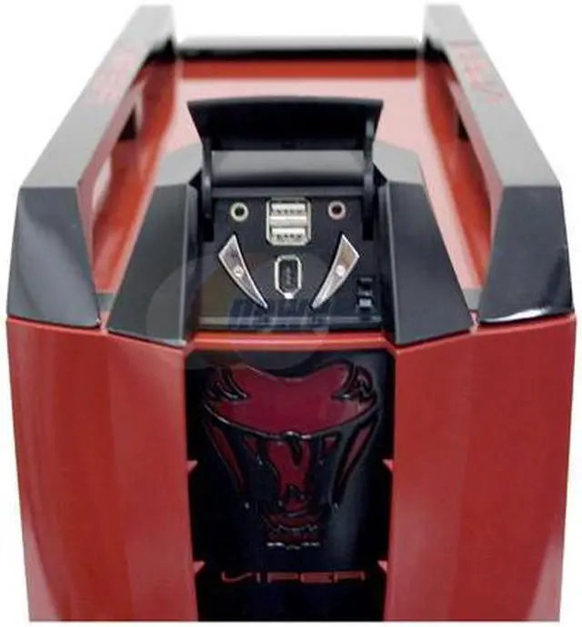 Alt view image 4 of 12 - MGE Viper CA-VIPER-RK Red/Black 0.7mm SECC ATX Mid Tower Computer Case 500W Dual Fan SATA Ready, AMD/INTEL Power Supply