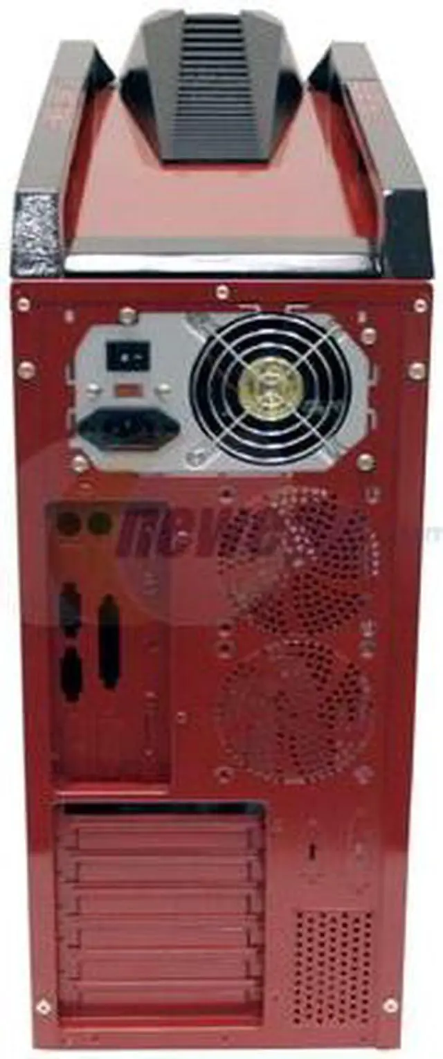 Alt view image 8 of 12 - MGE Viper CA-VIPER-RK Red/Black 0.7mm SECC ATX Mid Tower Computer Case 500W Dual Fan SATA Ready, AMD/INTEL Power Supply