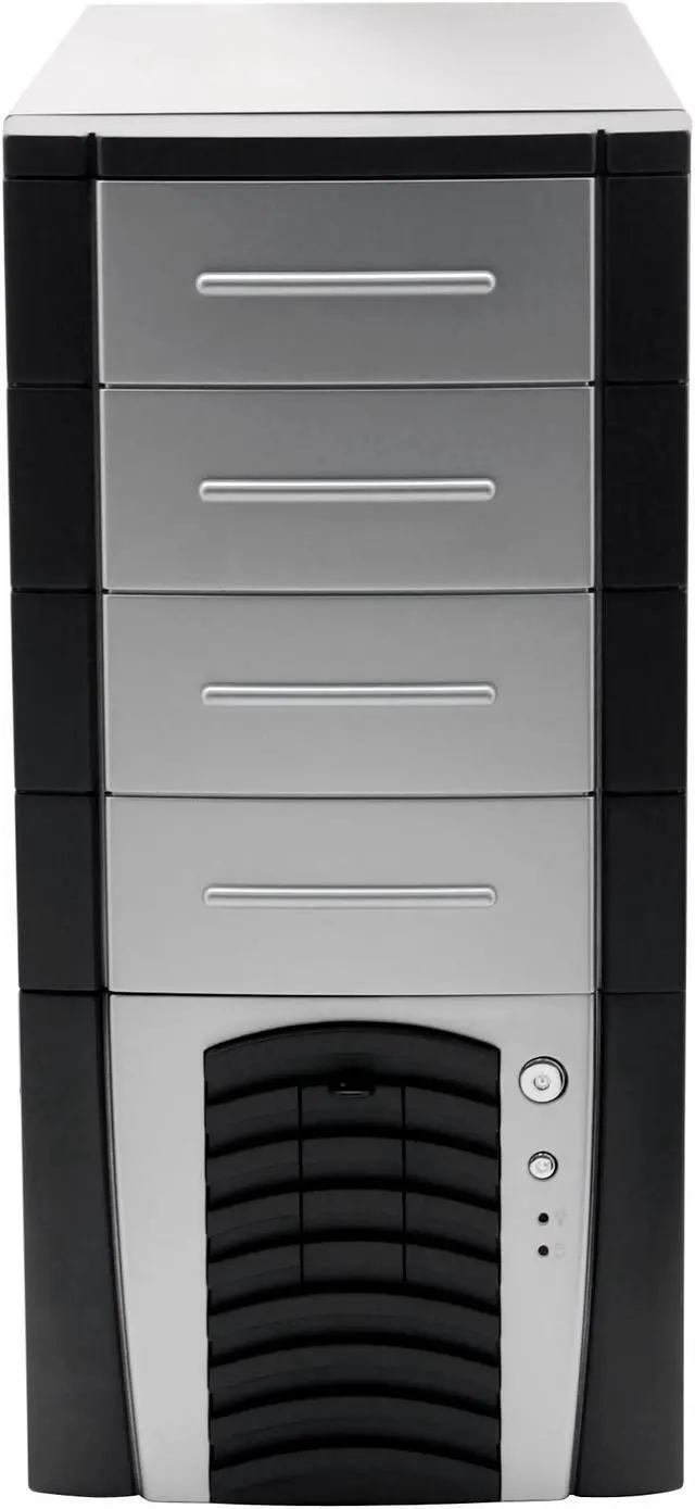 Alt view image 2 of 12 - MGE SOHO H1 CASOHO-H1-K Black/Silver Steel ATX Mid Tower Computer Case 400W Power Supply