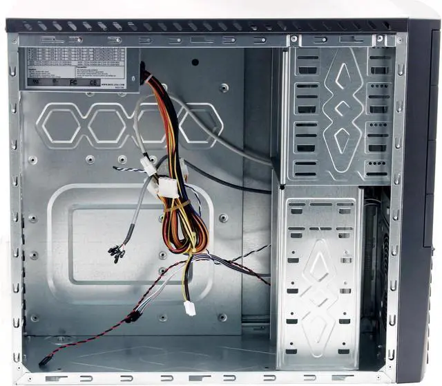 Alt view image 7 of 12 - MGE SOHO H1 CASOHO-H1-K Black/Silver Steel ATX Mid Tower Computer Case 400W Power Supply