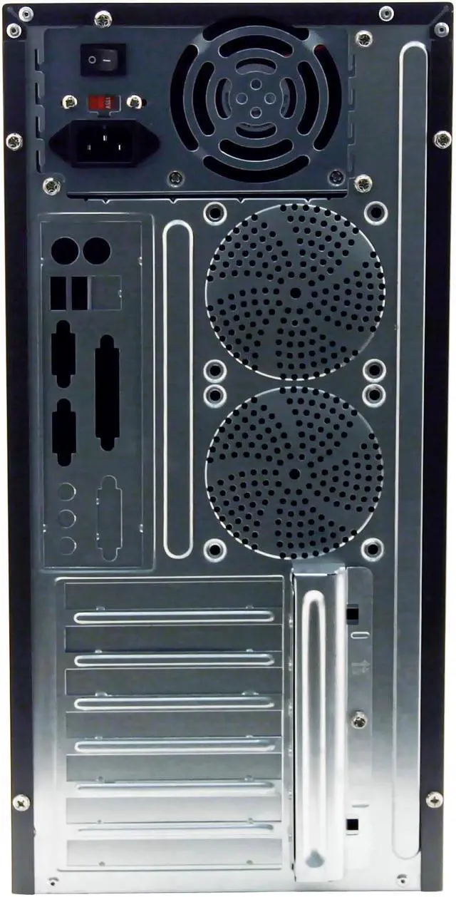 Alt view image 9 of 12 - MGE SOHO H1 CASOHO-H1-K Black/Silver Steel ATX Mid Tower Computer Case 400W Power Supply