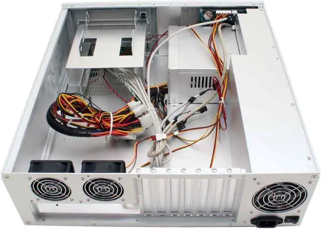 Alt view image 6 of 13 - MGE CA-EC1-S Silver Aluminum ATX Full Tower Computer Case 450W Power Supply