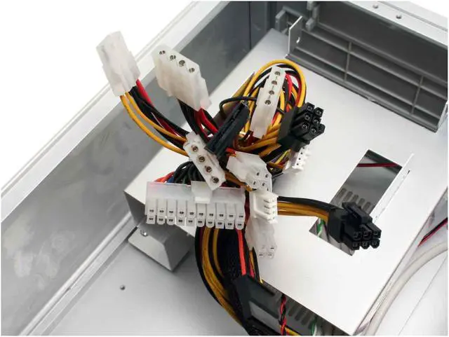 Alt view image 8 of 13 - MGE CA-EC1-S Silver Aluminum ATX Full Tower Computer Case 450W Power Supply