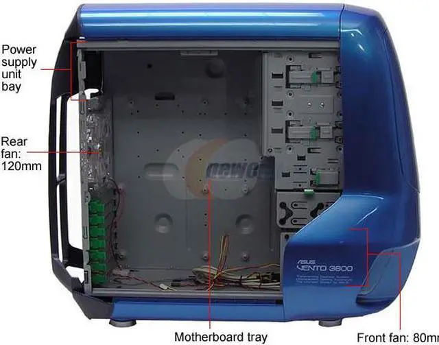 Alt view image 8 of 13 - ASUS VENTO 3600 Blue Steel ATX Mid Tower Computer Case