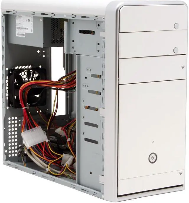 Alt view image 9 of 14 - ASUS TM-211 White 0.6mm SECC Micro ATX Mini Tower Computer Case 300W Power Supply
