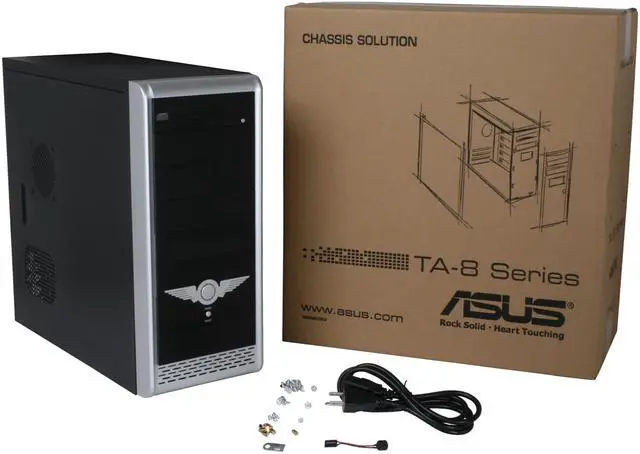 Alt view image 11 of 11 - ASUS TA-851 (generic) Black/ Silver Steel ATX Mid Tower Computer Case 350W Power Supply