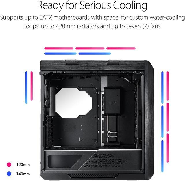 Alt view image 7 of 9 - ASUS ROG Strix Helios GX601 RGB Mid-Tower Computer Case for up to EATX Motherboards with USB 3.1 Front Panel, Smoked Tempered Glass, Brushed Aluminum and Steel Construction, and Four Case Fans