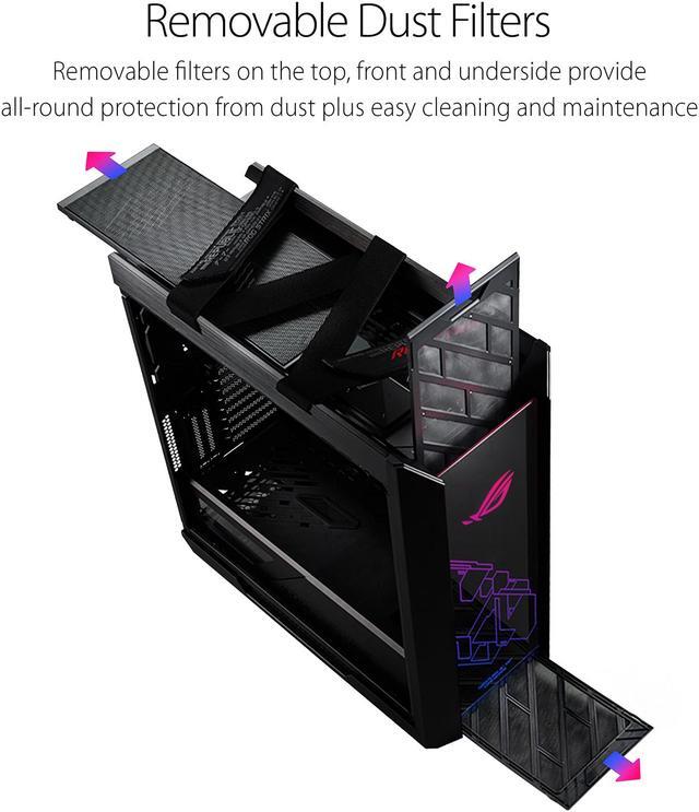 Alt view image 9 of 9 - ASUS ROG Strix Helios GX601 RGB Mid-Tower Computer Case for up to EATX Motherboards with USB 3.1 Front Panel, Smoked Tempered Glass, Brushed Aluminum and Steel Construction, and Four Case Fans
