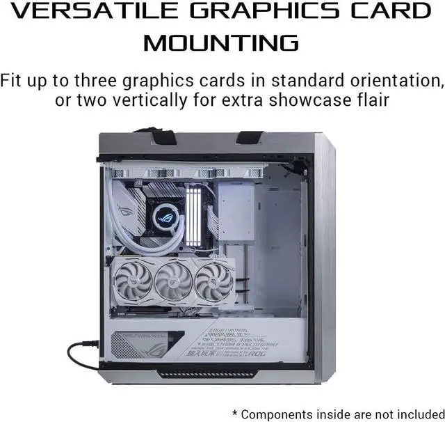 Alt view image 5 of 8 - ASUS ROG Strix Helios GX601 White Edition RGB Mid-Tower Computer Case for ATX/ EATX Motherboards with Tempered Glass, Aluminum Frame, GPU Braces, 420mm Radiator Support and Aura Sync