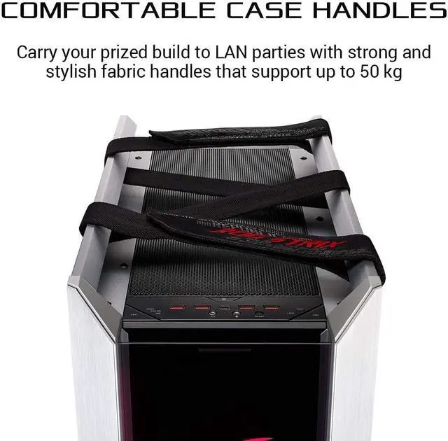Alt view image 6 of 8 - ASUS ROG Strix Helios GX601 White Edition RGB Mid-Tower Computer Case for ATX/ EATX Motherboards with Tempered Glass, Aluminum Frame, GPU Braces, 420mm Radiator Support and Aura Sync