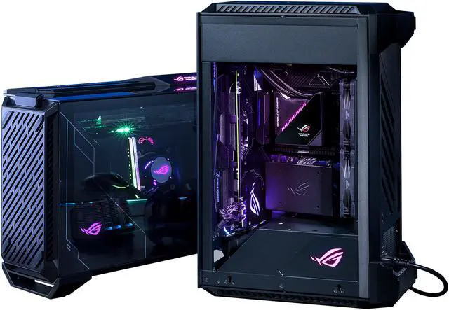 Alt view image 3 of 8 - ASUS ROG Z11 Mini-ITX/DTX Mid-Tower PC Gaming Case with Patented 11° Tilt Design, Compatible with ATX Power Supply or a 3-Slot Graphics, Tempered-glass Panels, Front I/O USB 3.2 Gen 2 Type-C, Two USB 3.2 Gen 1 Type-A and ARGB Control Button