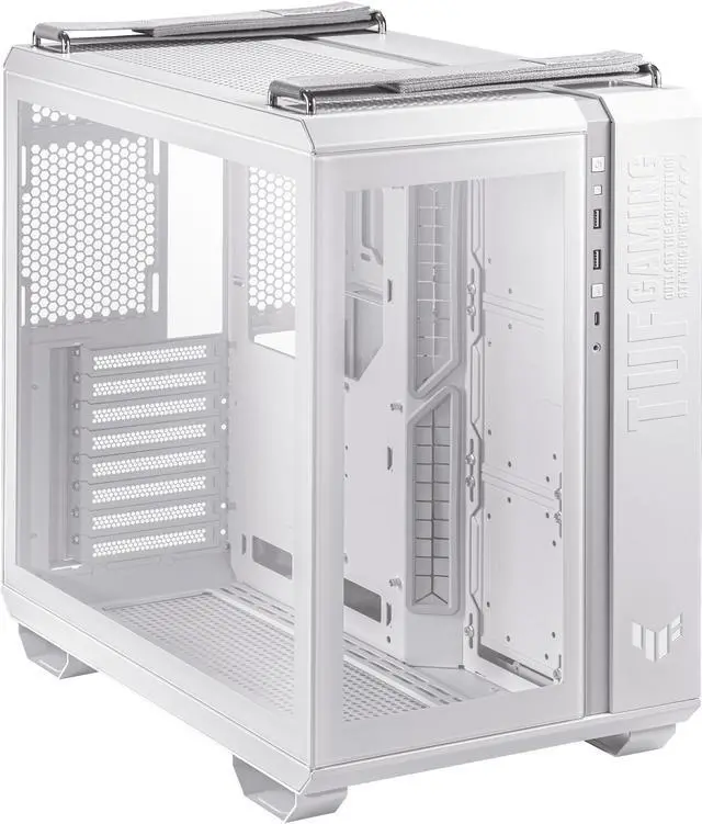 Alt view image 9 of 12 - ASUS TUF Gaming GT502 White ATX Mid-Tower Computer Case with Front Panel RGB Button, USB 3.2 Type-C and 2x USB 3.0 Ports, 2- way Graphic Card Mounting Orientation Compatible, 360mm and 280mm Radiator