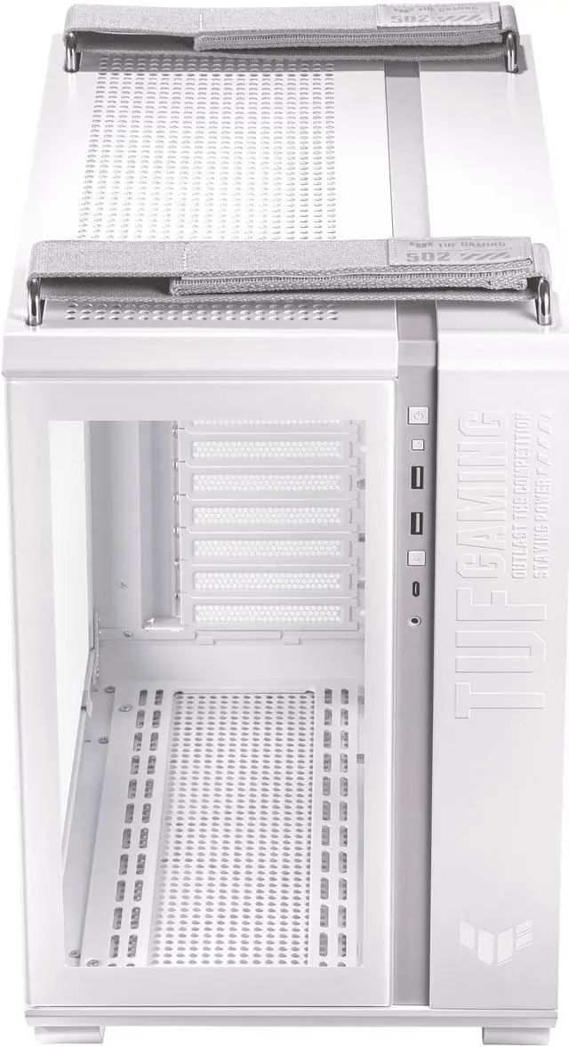 Alt view image 10 of 12 - ASUS TUF Gaming GT502 White ATX Mid-Tower Computer Case with Front Panel RGB Button, USB 3.2 Type-C and 2x USB 3.0 Ports, 2- way Graphic Card Mounting Orientation Compatible, 360mm and 280mm Radiator