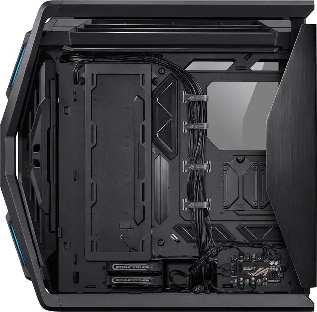 Alt view image 7 of 17 - ASUS ROG Hyperion GR701 EATX full-tower computer case with semi-open structure, tool-free side panels, supports up to 2 x 420mm radiators, built-in graphics card holder,2x front panel Type-C