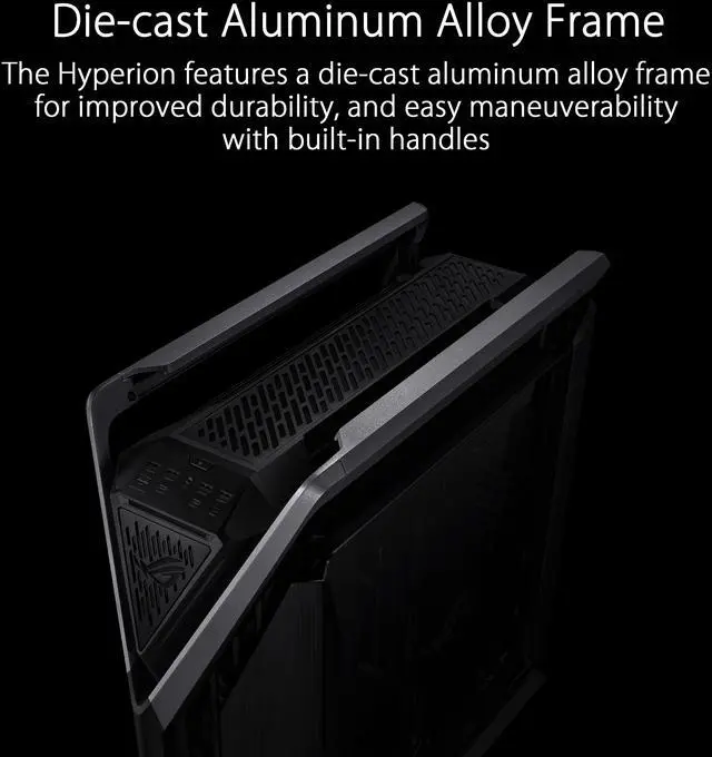 Alt view image 7 of 16 - ASUS ROG Hyperion GR701 EATX full-tower computer case with semi-open structure, tool-free side panels, supports up to 2 x 420mm radiators, built-in graphics card holder,2x front panel Type-C