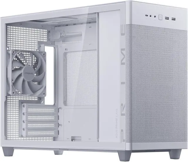 Alt view image 8 of 10 - ASUS Prime AP201 White MicroATX Tempered Glass Edition Supports Graphics Cards up to 338mm, 360mm Coolers, & Standard ATX PSUs, Tool-Free Side Panels, Tempered Glass Side & Front Panel USB Type-C®
