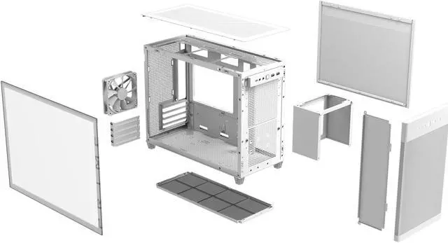 Alt view image 11 of 10 - ASUS Prime AP201 White MicroATX Tempered Glass Edition Supports Graphics Cards up to 338mm, 360mm Coolers, & Standard ATX PSUs, Tool-Free Side Panels, Tempered Glass Side & Front Panel USB Type-C®