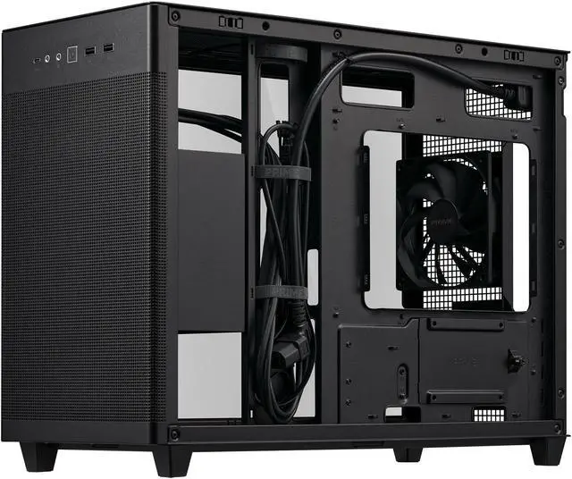 Alt view image 9 of 11 - ASUS Prime AP201 Black MicroATX Tempered Glass Edition Supports Graphics Cards up to 338mm, 360mm coolers, & Standard ATX PSUs, Tool-Free side panels, Tempered Glass side & Front Panel USB Type-C®