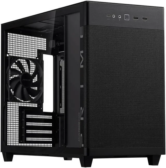 Main image of ASUS AP201 ASUS PRIME CASE TG BLACK Black Steel, Plastic/Steel, Plastic, TG Micro ATX Computer Case
