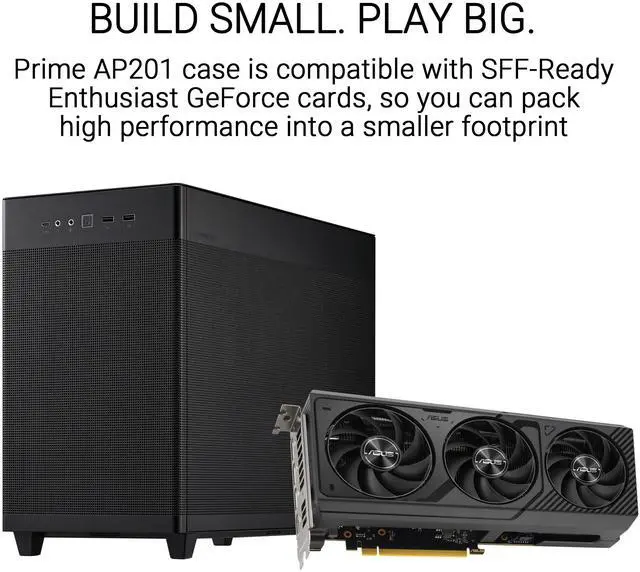 Alt view image 2 of 17 - ASUS AP201 ASUS PRIME CASE TG BLACK Black Steel, Plastic/Steel, Plastic, TG Micro ATX Computer Case