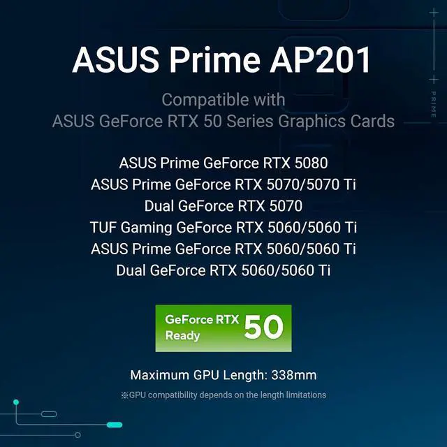 Alt view image 9 of 17 - ASUS AP201 ASUS PRIME CASE TG BLACK Black Steel, Plastic/Steel, Plastic, TG Micro ATX Computer Case