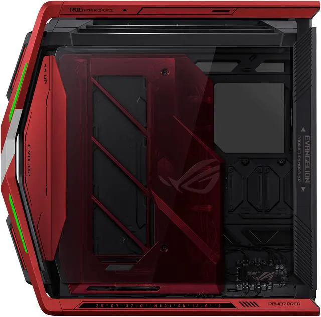 Alt view image 4 of 16 - ASUS ROG Hyperion GR701 EVA-02 EATX full-tower computer case with Semi-open structure, tool-free side panels, supports up to 2 x 420mm radiators, built-in graphics card holder,2x front panel Type-C
