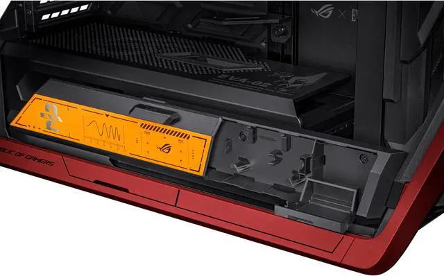 Alt view image 8 of 16 - ASUS ROG Hyperion GR701 EVA-02 EATX full-tower computer case with Semi-open structure, tool-free side panels, supports up to 2 x 420mm radiators, built-in graphics card holder,2x front panel Type-C
