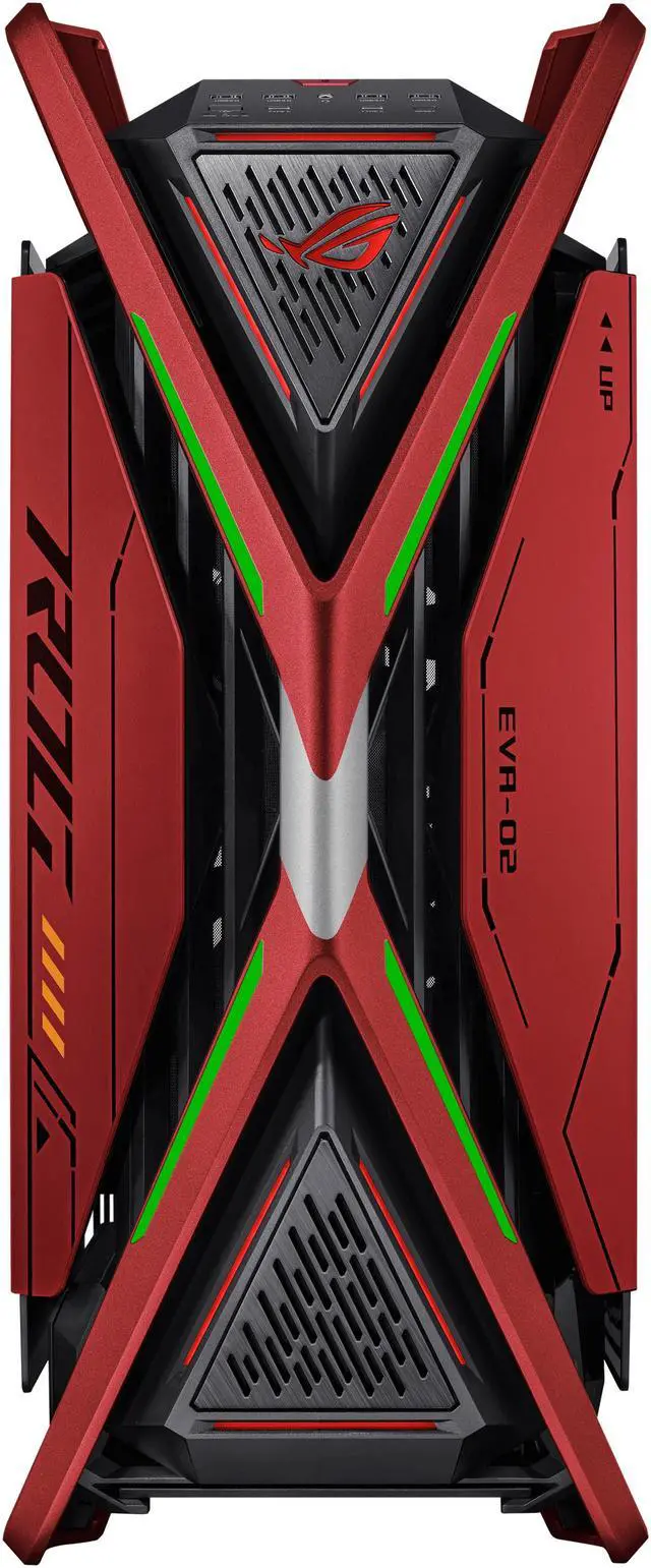 Alt view image 9 of 16 - ASUS ROG Hyperion GR701 EVA-02 EATX full-tower computer case with Semi-open structure, tool-free side panels, supports up to 2 x 420mm radiators, built-in graphics card holder,2x front panel Type-C