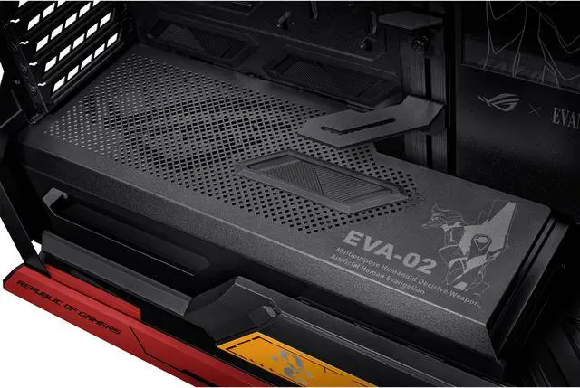 Alt view image 15 of 16 - ASUS ROG Hyperion GR701 EVA-02 EATX full-tower computer case with Semi-open structure, tool-free side panels, supports up to 2 x 420mm radiators, built-in graphics card holder,2x front panel Type-C