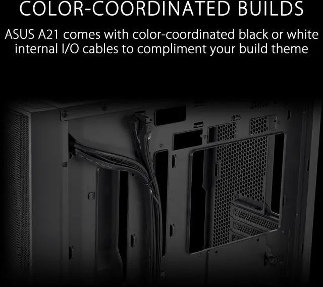 Alt view image 6 of 7 - ASUS A21/BLK// Micro ATX Computer Case Steel / Plastic / Tempered Glass-Black