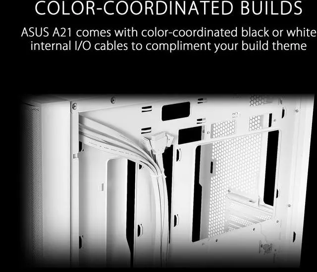Alt view image 6 of 7 - ASUS A21/WHT// Micro ATX Computer Case Steel / Plastic / Tempered Glass-White