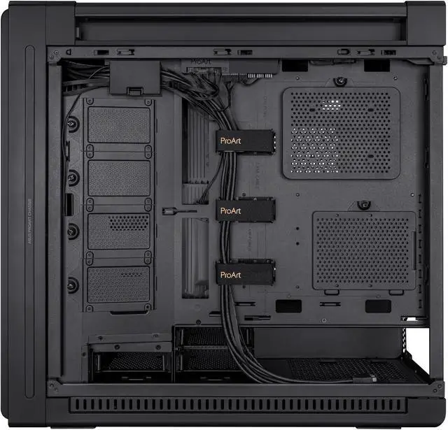 Alt view image 11 of 19 - ASUS ProArt PA602 E-ATX Computer Case, 420mm radiator support, Dual 200mm built-in fans, front panel IR dust indicator, power lock latch, tool-less PCIe mounting & GPU Holder, 20Gbps USB-C front I/O