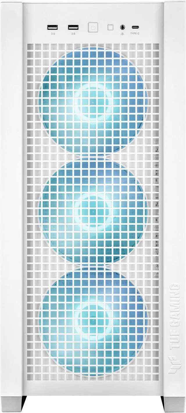 Alt view image 7 of 20 - ASUS TUF Gaming GT302 ARGB White Edition ATX Mid-Tower Case Four 140 x 28 mm ARGB fans for high airflow and static pressure, interchangeable side panel, hidden-connector motherboard support