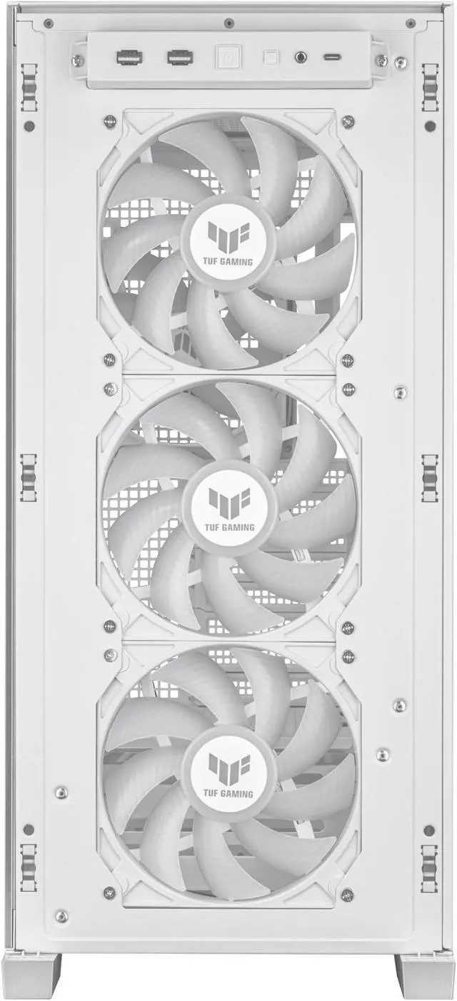 Alt view image 9 of 20 - ASUS TUF Gaming GT302 ARGB White Edition ATX Mid-Tower Case Four 140 x 28 mm ARGB fans for high airflow and static pressure, interchangeable side panel, hidden-connector motherboard support