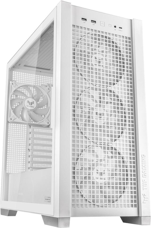 Alt view image 15 of 20 - ASUS TUF Gaming GT302 ARGB White Edition ATX Mid-Tower Case Four 140 x 28 mm ARGB fans for high airflow and static pressure, interchangeable side panel, hidden-connector motherboard support