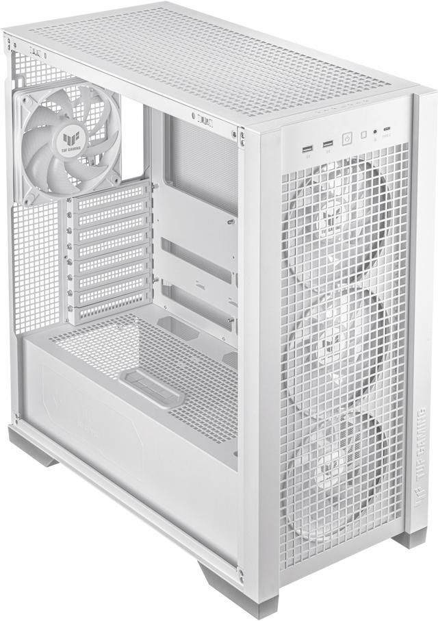 Alt view image 16 of 20 - ASUS TUF Gaming GT302 ARGB White Edition ATX Mid-Tower Case Four 140 x 28 mm ARGB fans for high airflow and static pressure, interchangeable side panel, hidden-connector motherboard support
