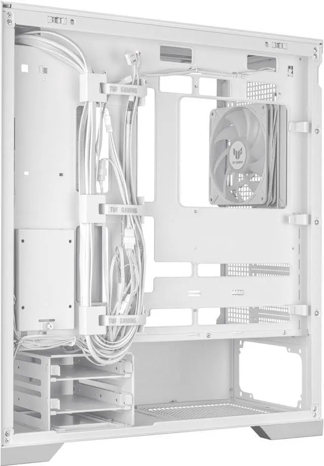Alt view image 18 of 20 - ASUS TUF Gaming GT302 ARGB White Edition ATX Mid-Tower Case Four 140 x 28 mm ARGB fans for high airflow and static pressure, interchangeable side panel, hidden-connector motherboard support