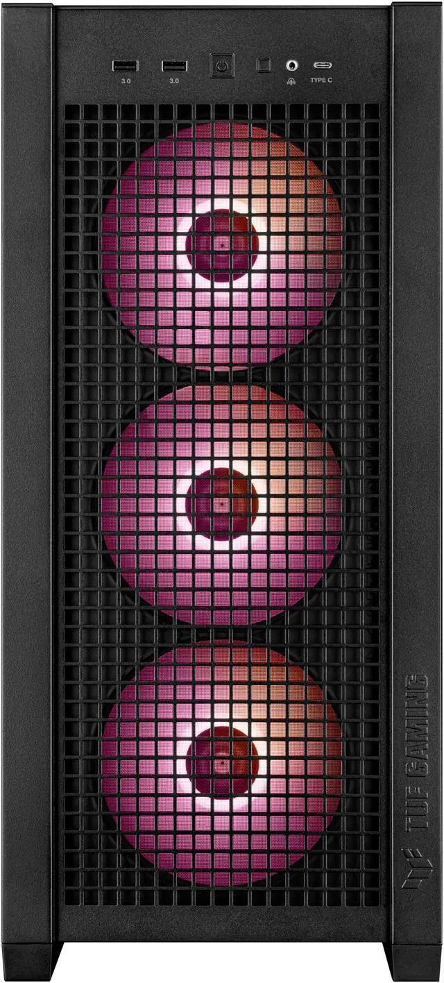 Alt view image 8 of 20 - ASUS TUF Gaming GT302 ARGB ATX Mid-Tower Case Four 140 x 28 mm ARGB fans for high airflow and static pressure, interchangeable side panel, detachable top panel, hidden-connector motherboard support