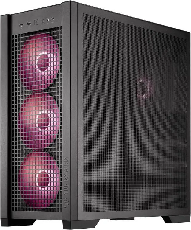 Alt view image 4 of 20 - ASUS TUF Gaming GT302 ARGB ATX Mid-Tower Case Four 140 x 28 mm ARGB fans for high airflow and static pressure, interchangeable side panel, detachable top panel, hidden-connector motherboard support