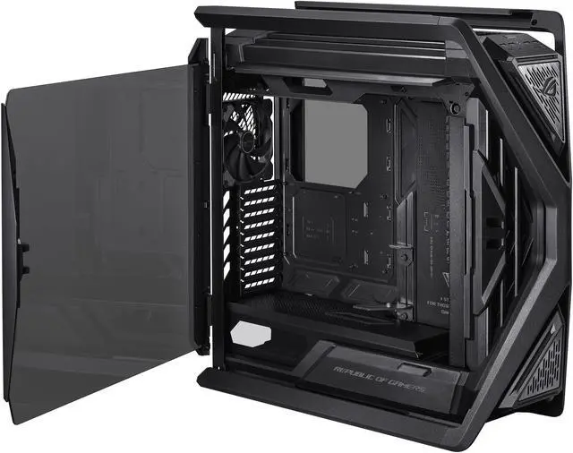 Alt view image 16 of 20 - ASUS ROG Hyperion GR701 BTF Edition computer case, ASUS ATX BTF motherboards exclusive support, 420 mm dual radiator support, four 140 mm fans, metal GPU holder, component storage, ARGB fan hub