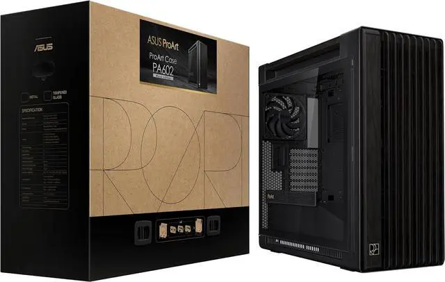 Alt view image 10 of 10 - ASUS PA602 Black Steel/ABS Plastic/Wood/Tempered Glass Micro ATX Mid Tower Computer Case