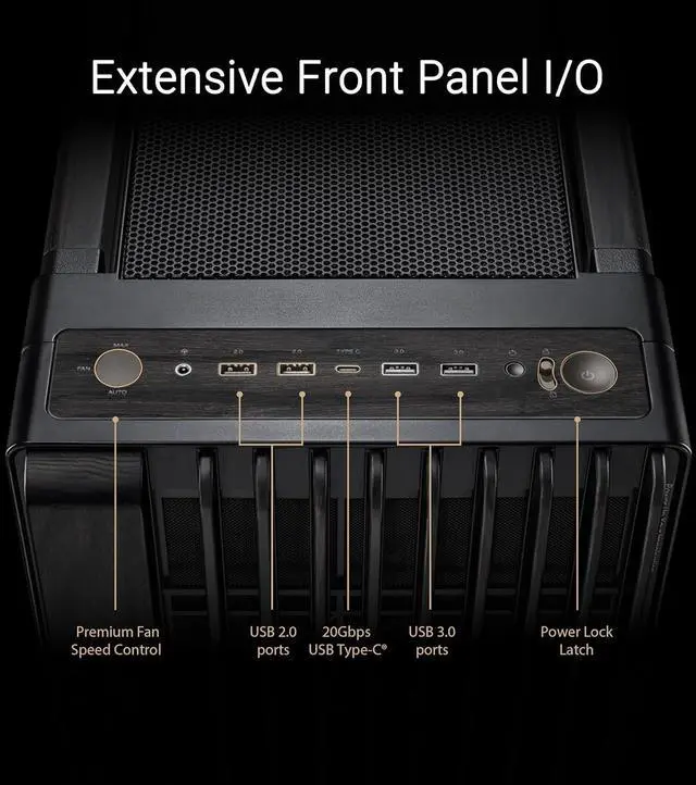 Alt view image 7 of 10 - ASUS PA602 Black Steel/ABS Plastic/Wood/Tempered Glass Micro ATX Mid Tower Computer Case